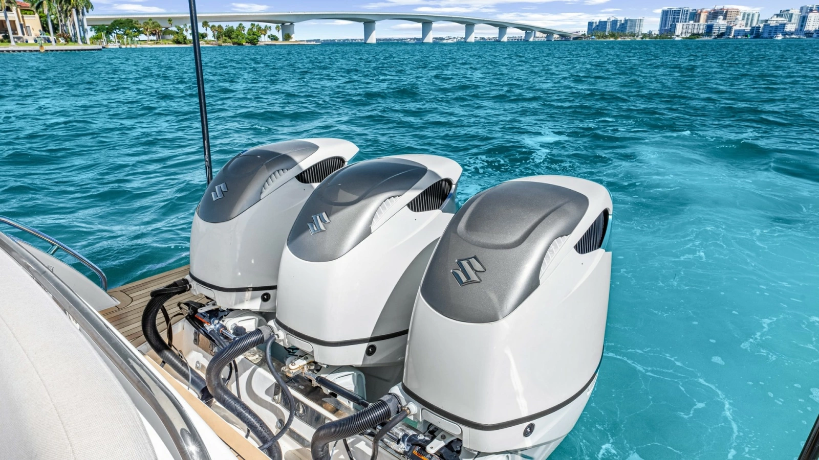 Triple Outboard Motors on Swim Platform