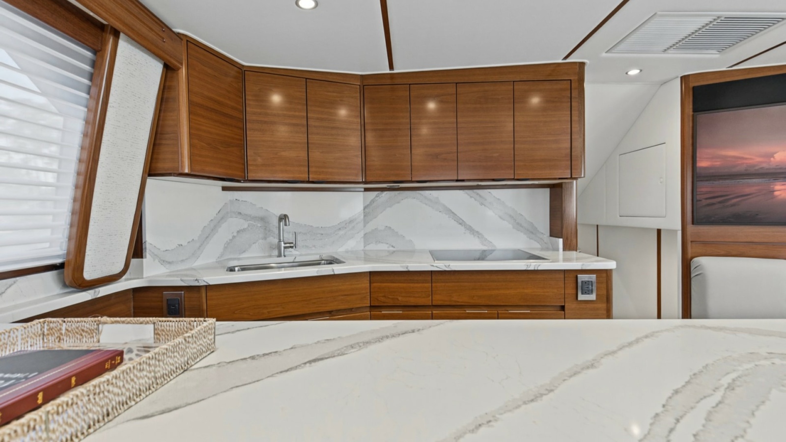 Modern Galley with Marble Accents