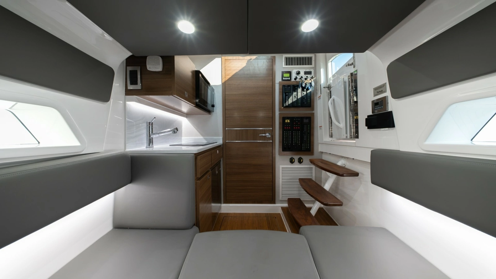 Modern Galley and Seating Area