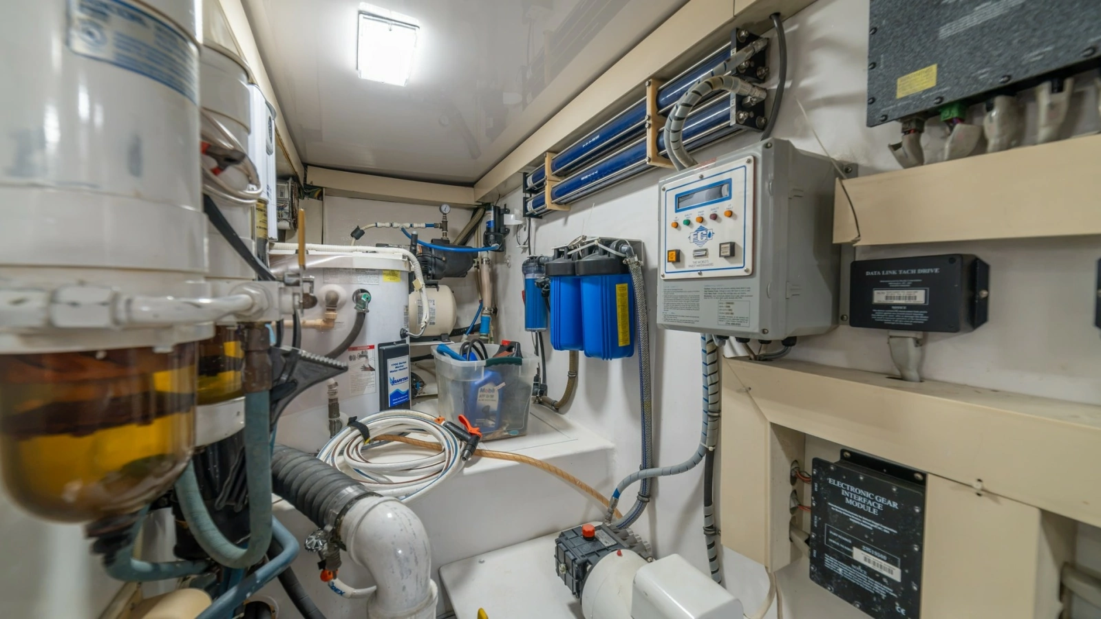 Engine Room with Systems Overview 2002 Viking 61 Convertible