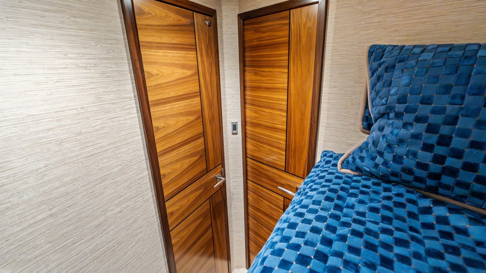 Guest Stateroom with Rich Wood Accents