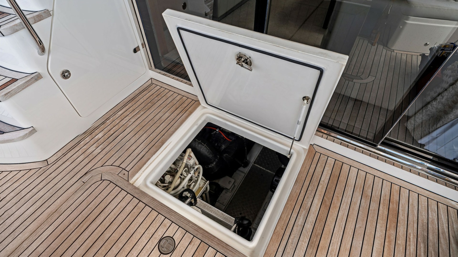 Engine Access Hatch on Deck