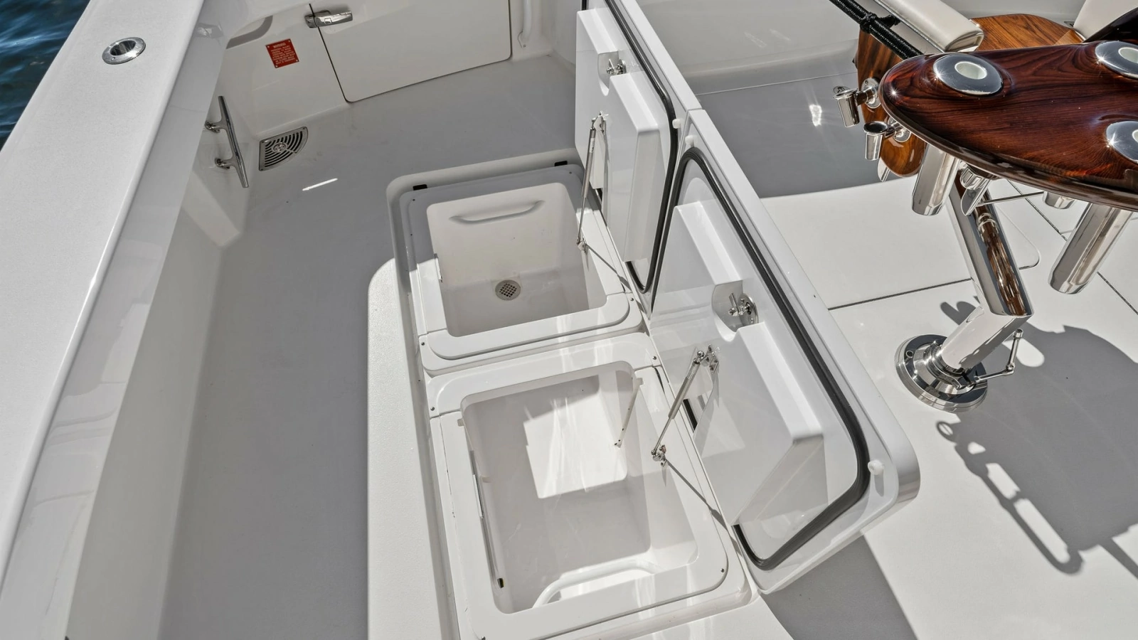 Cockpit with Storage Hatches