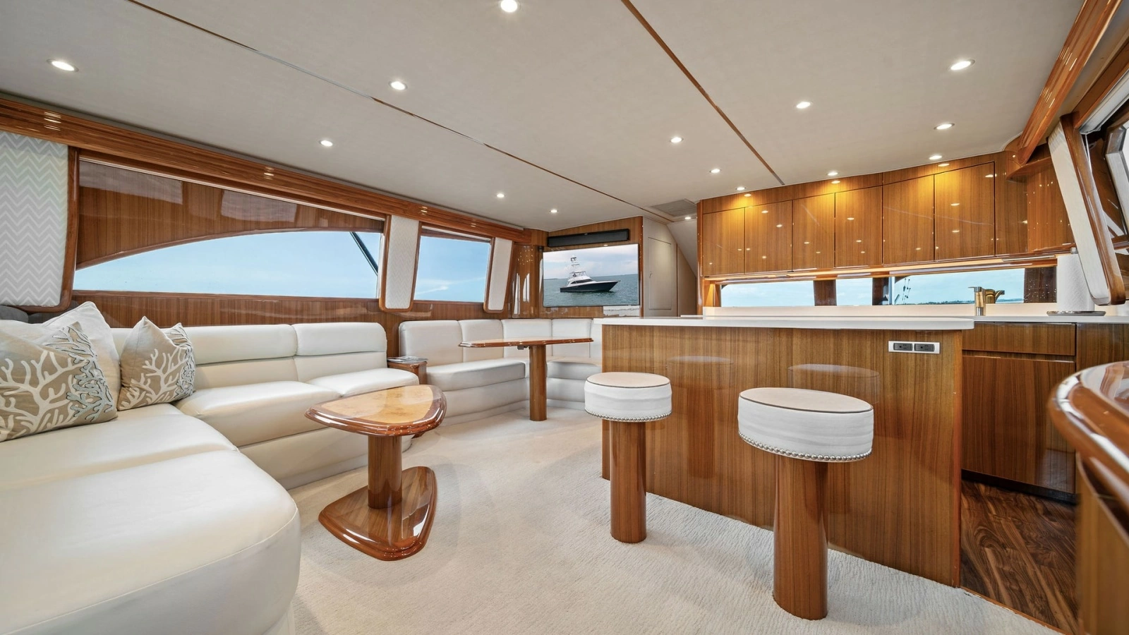 Spacious Salon with Galley View