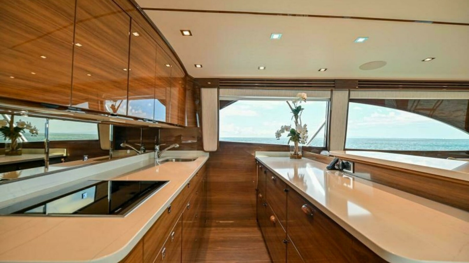 Galley with Elegant Wood Finish