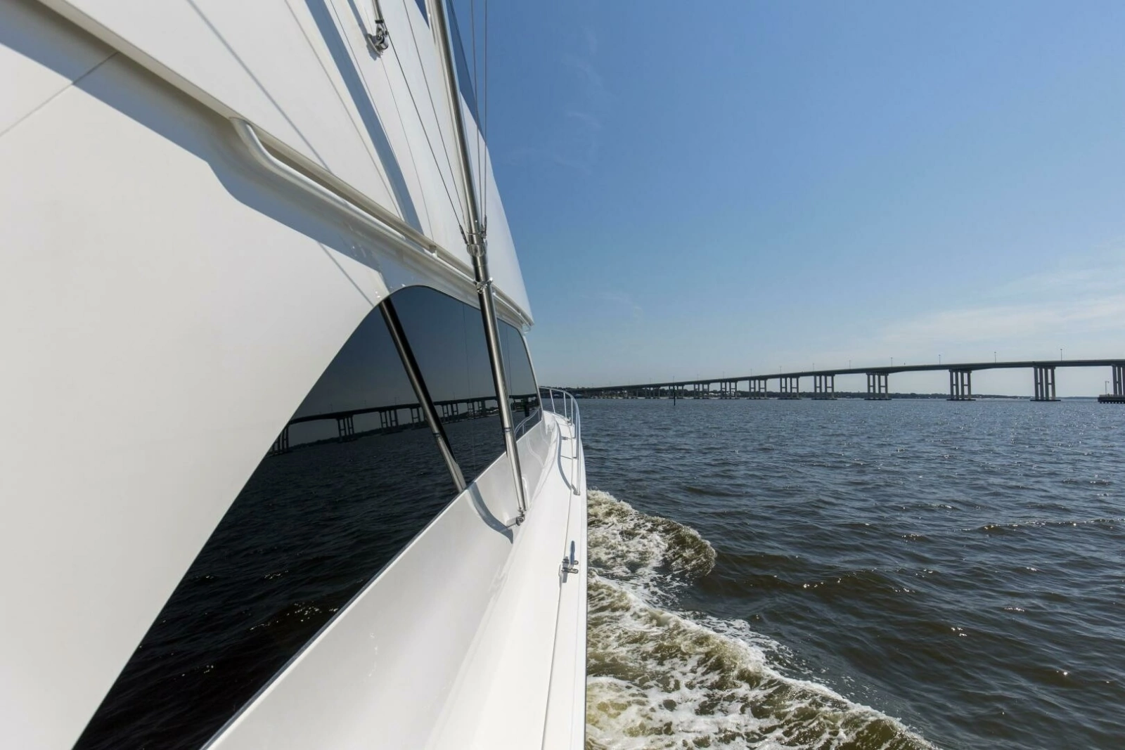 2007 64 Viking Enclosed Bridge Reel Blues Starboard Side