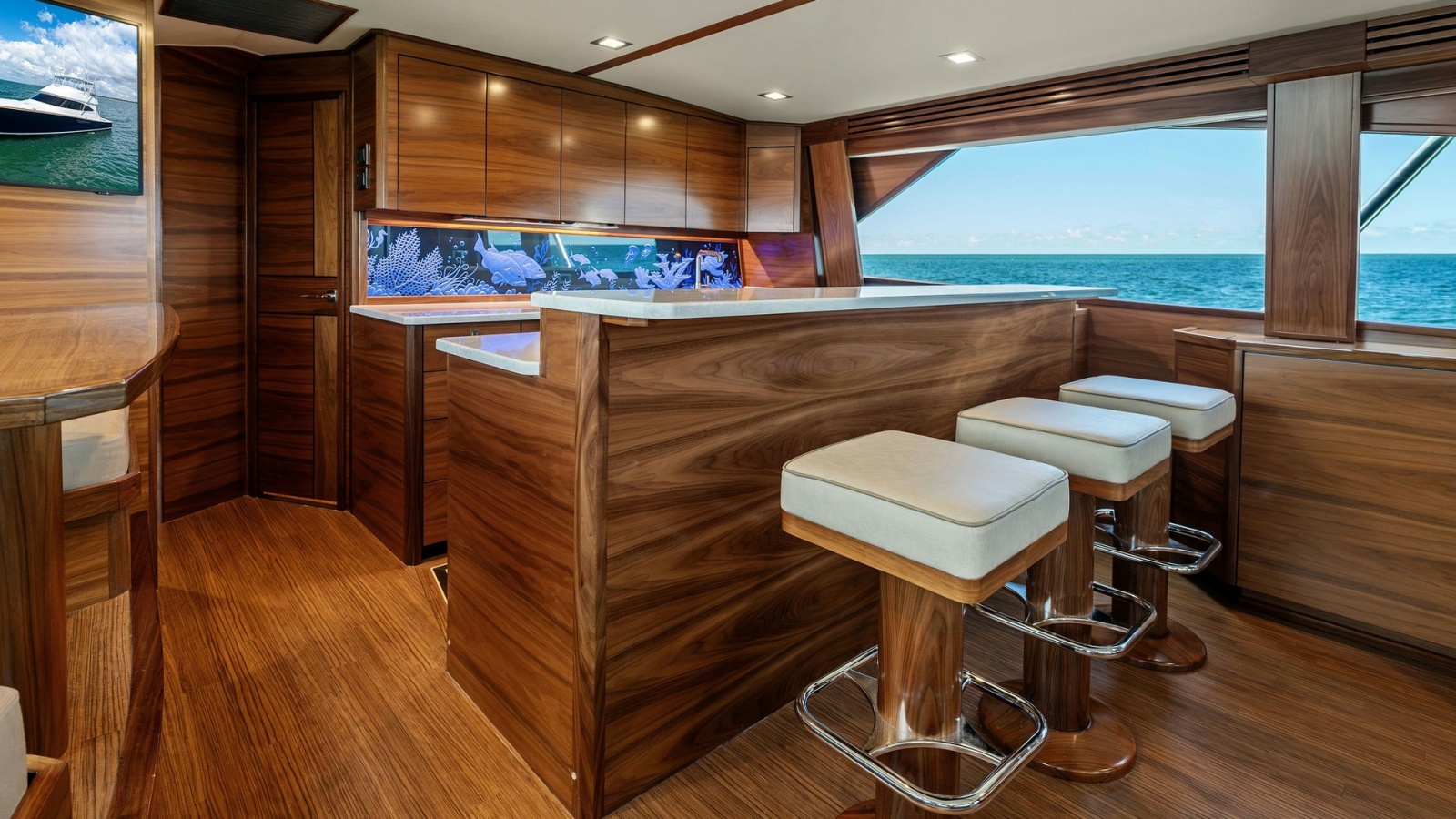 Galley and Bar Seating Area