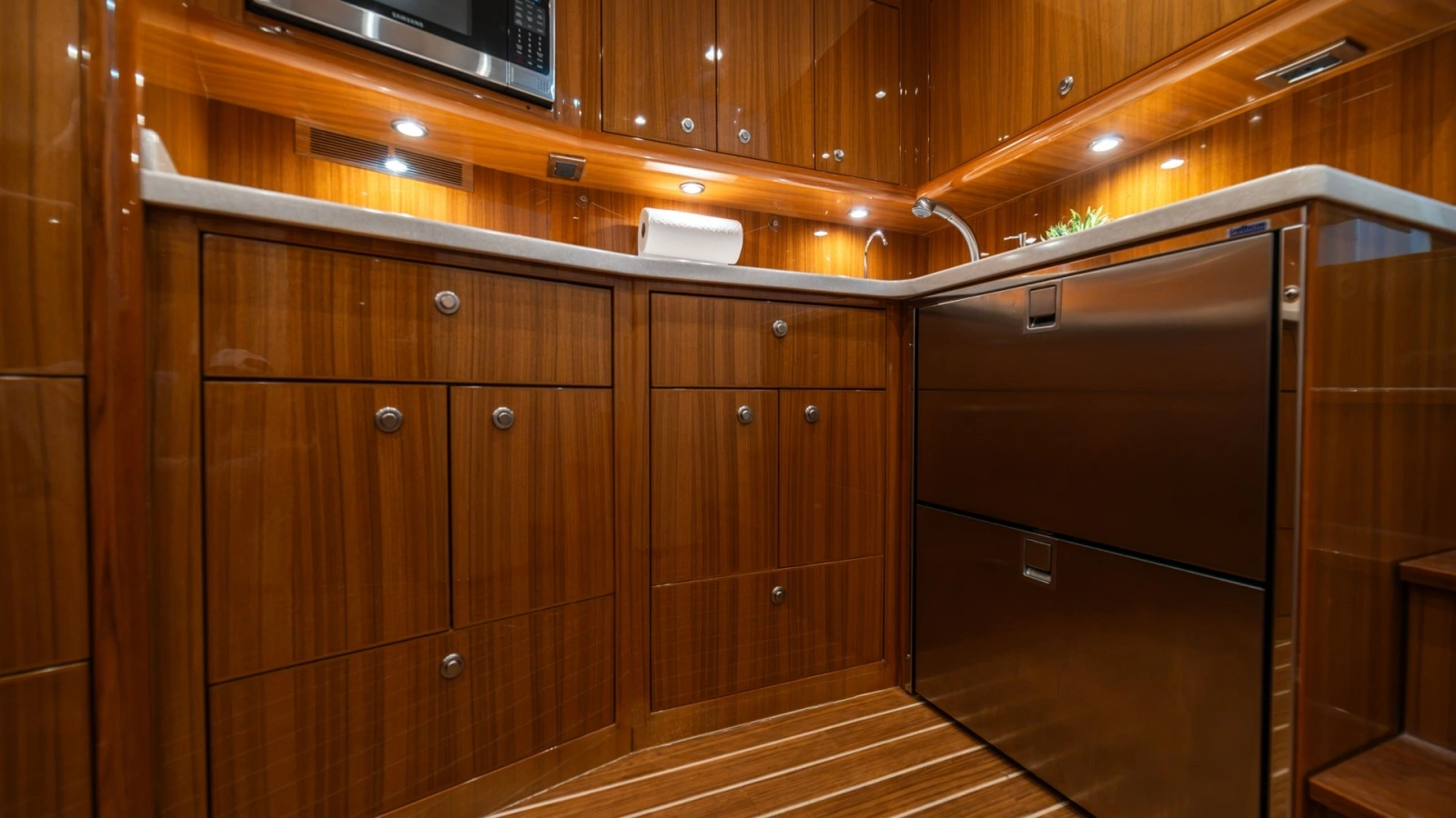 Galley with Wood Cabinetry