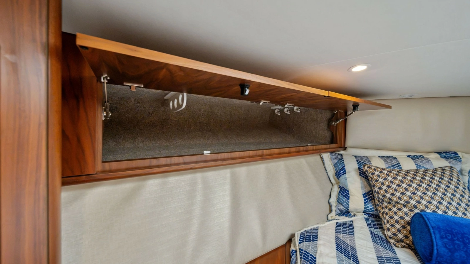 Cabin Overhead Storage and Bedding