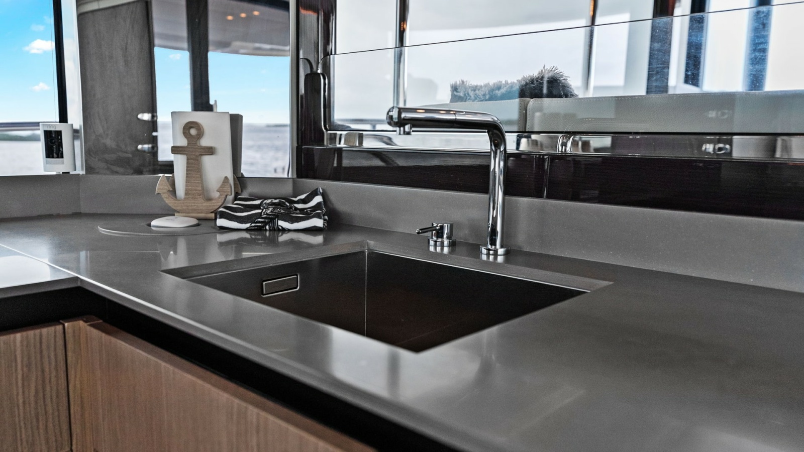 Galley with Modern Sink and Counter
