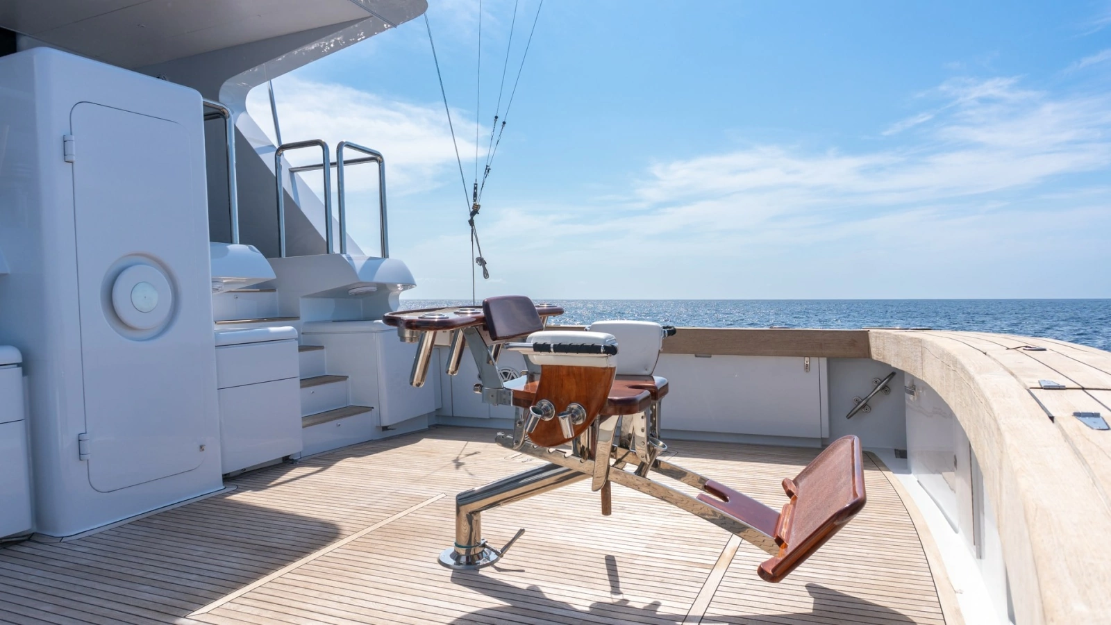 Spacious Aft Deck with Fishing Chair