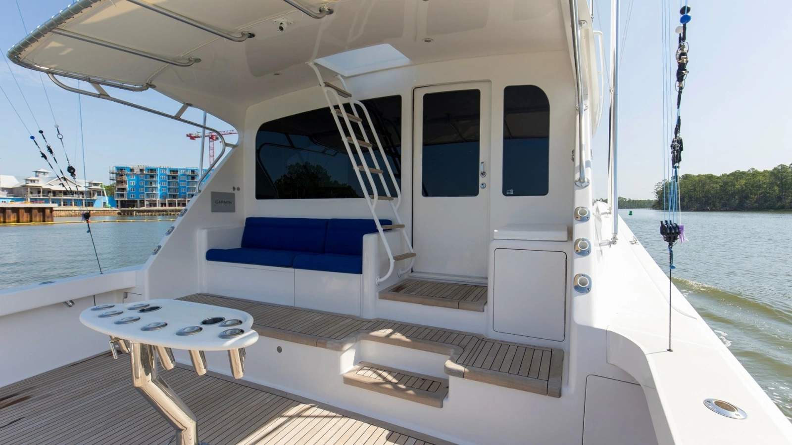 2005 61 Viking Enclosed Bridge Kelkat Rear Deck
