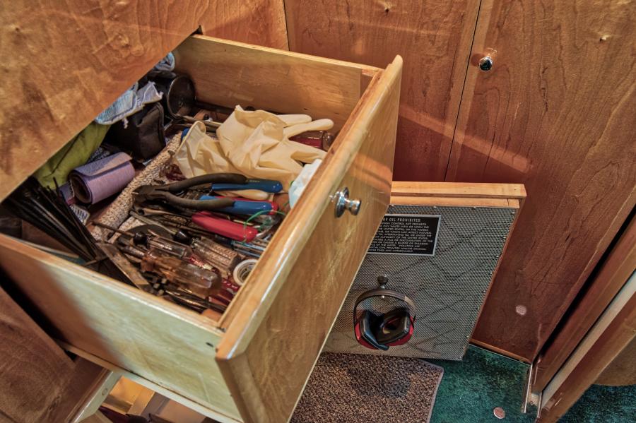Tool draw above engine room access