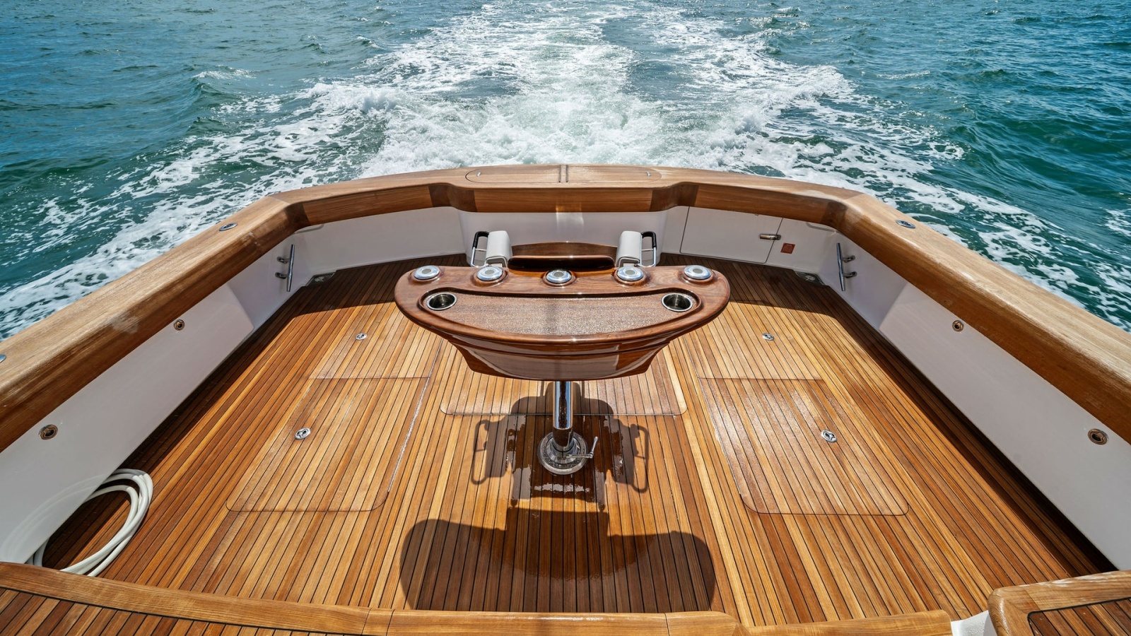 Spacious Teak Cockpit with Tackle Station