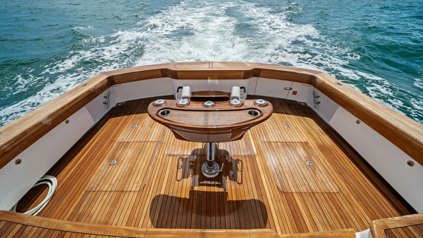 Spacious Teak Cockpit with Tackle Station