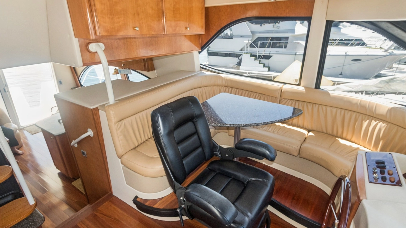 Pilothouse Helm and Seating Area