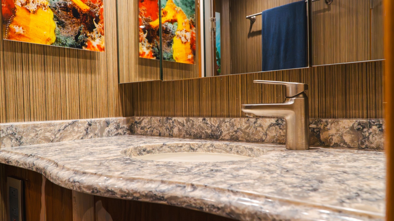 Elegant Vanity with Marble Countertop