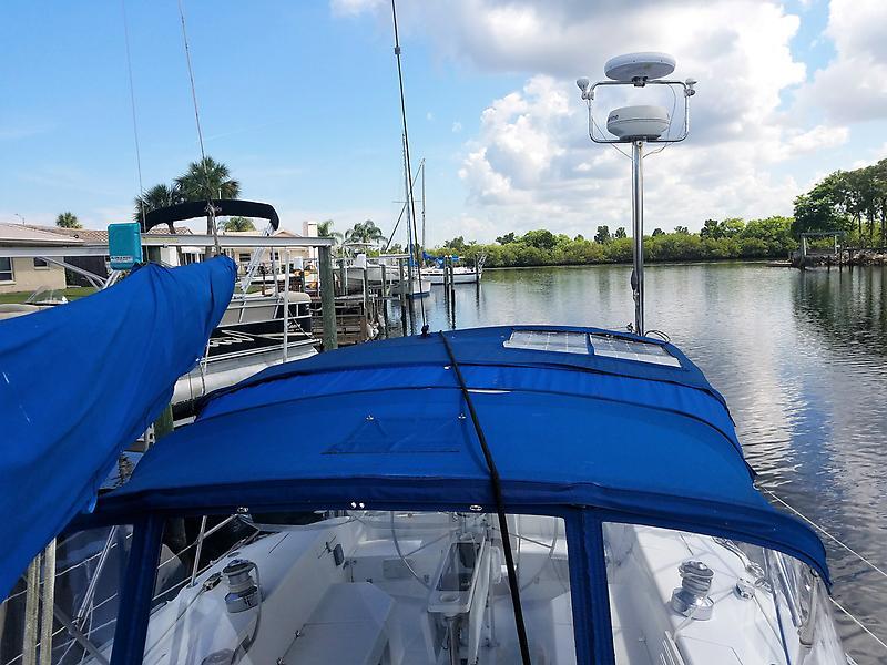 2001 Catalina 42 Samba Bimini with Solar and Mast with Radar and Tracvision 063017.jpg