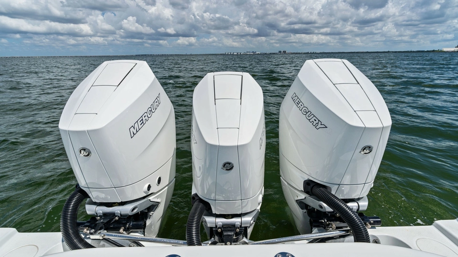 Triple Outboard Engines Aft View