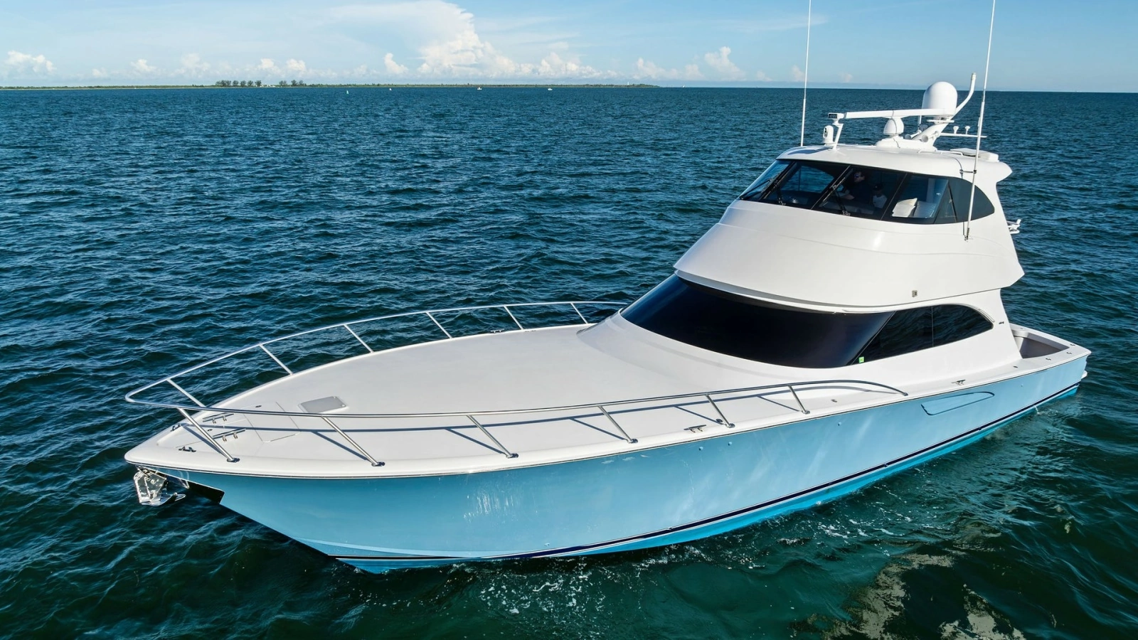 Bow View of Viking 62 Enclosed Bridge