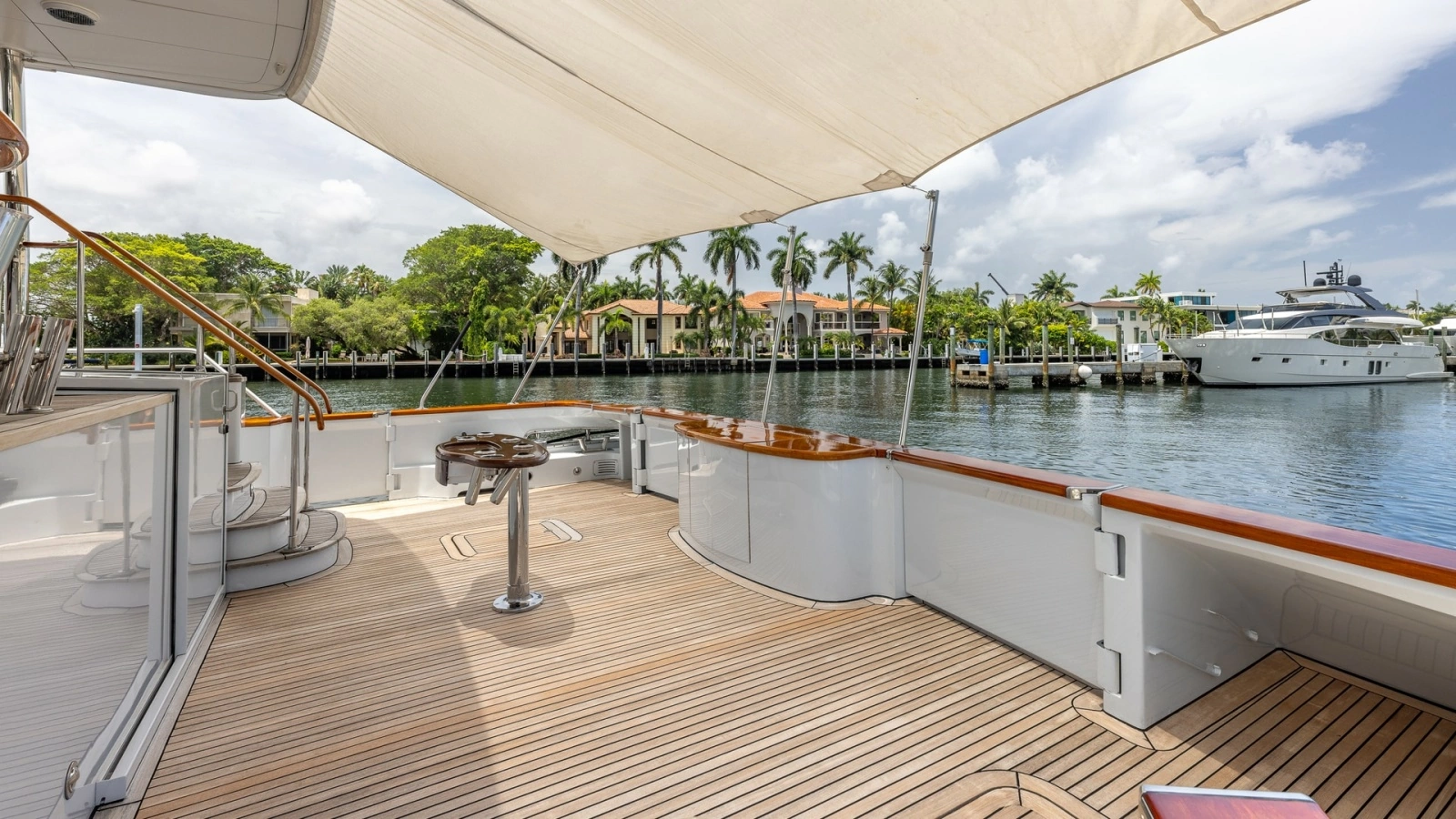 1998 Trinity Yachts Sport Fisherman - BAD COMPANY: Spacious Aft Deck with Teak Flooring