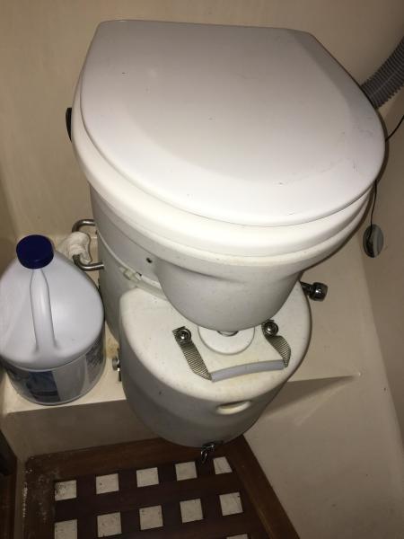 Midas Touch 1986 Marine Trader 38 Double Cabin Interior Fwd Head Composting Toilet.JPG