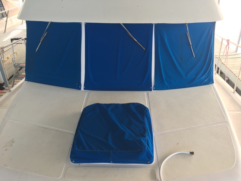 Midas Touch 1986 Marine Trader 38 Double Cabin Exterior Bow Window Covers.JPG