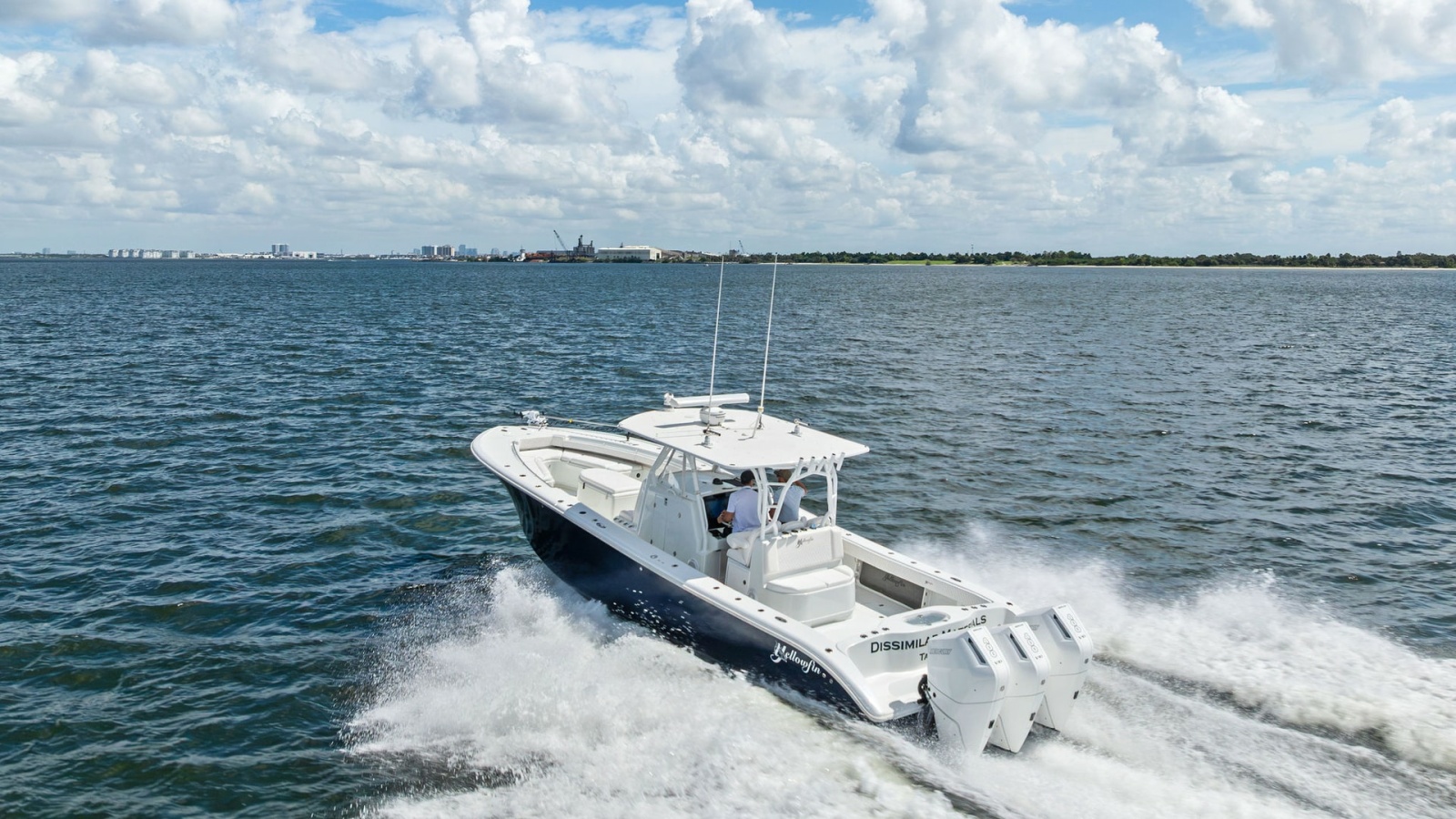 Aerial View of Center Console at Sea