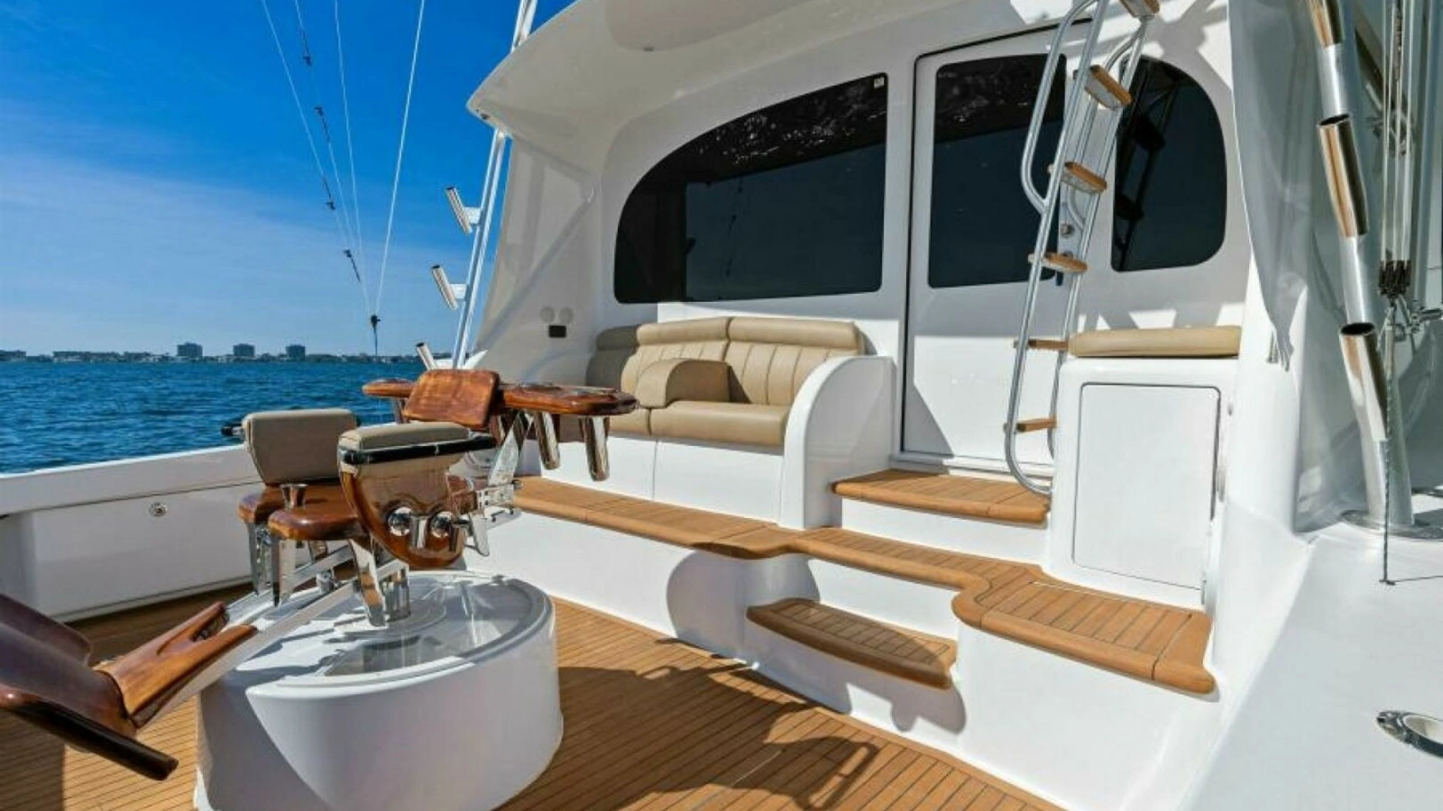 Aft Deck with Seating and Rod Holders