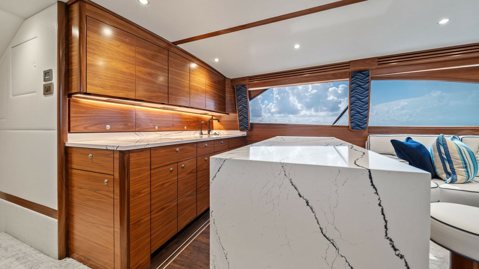Galley with Marble Countertops