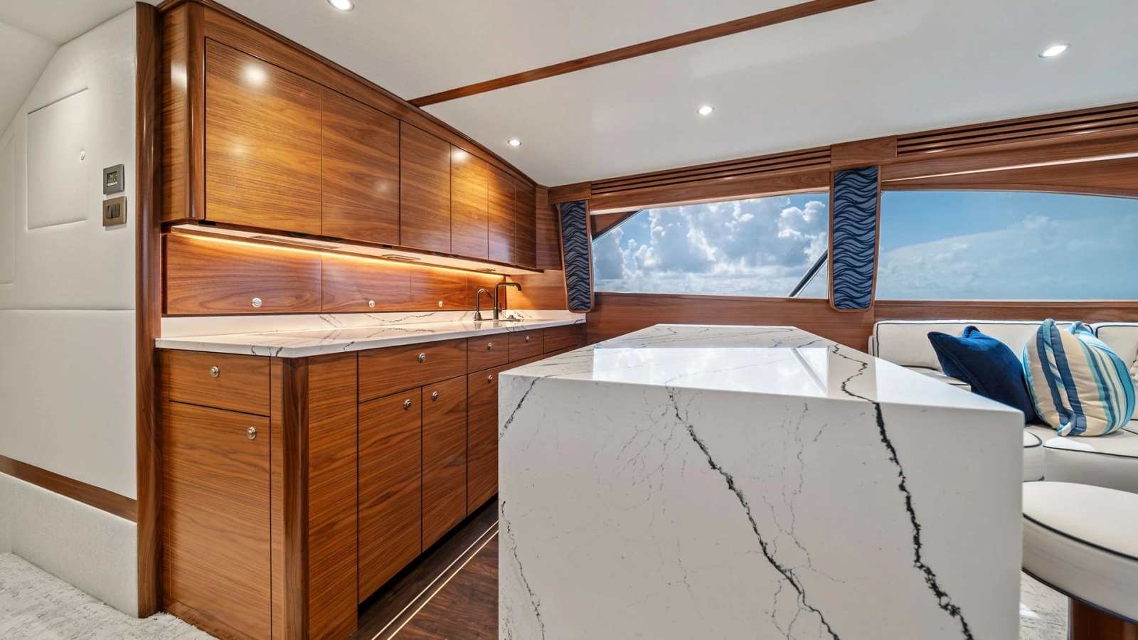 Galley with Marble Countertops