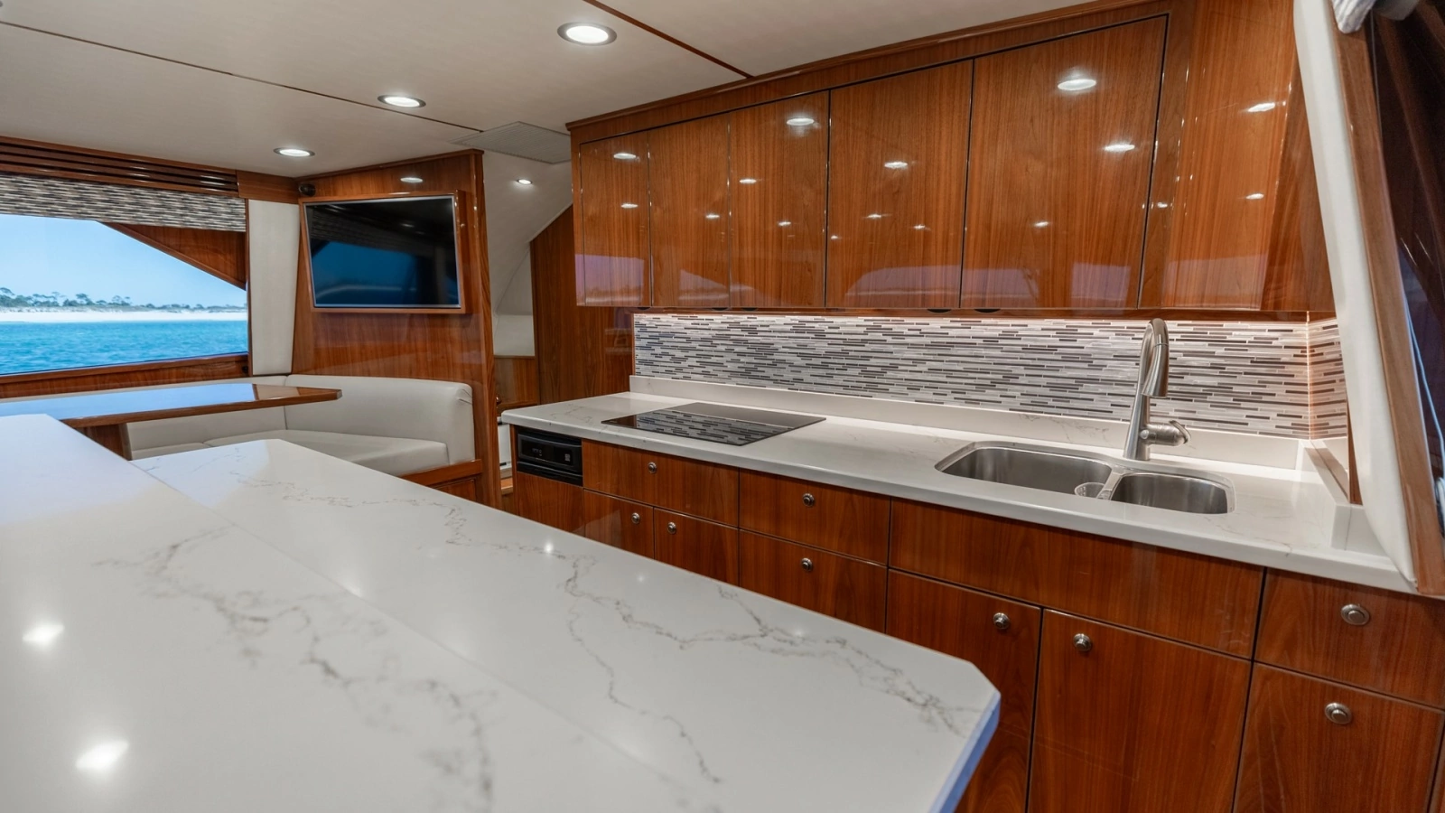 Galley with Marble Countertops