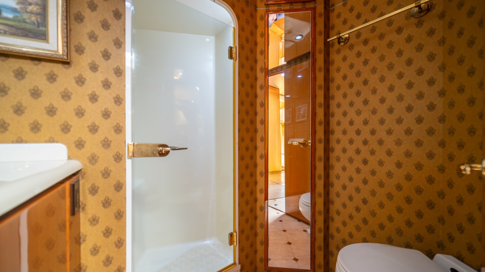 Master Bathroom with Shower 2002 Viking 61 Convertible