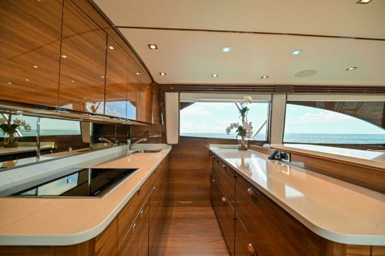 Galley with Elegant Wood Finish