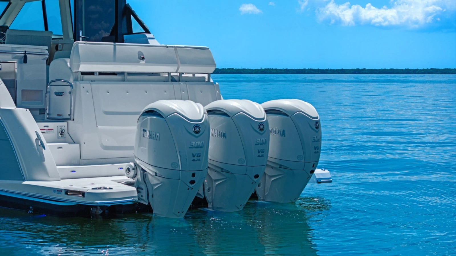 Triple Outboard Engines on Aft Deck