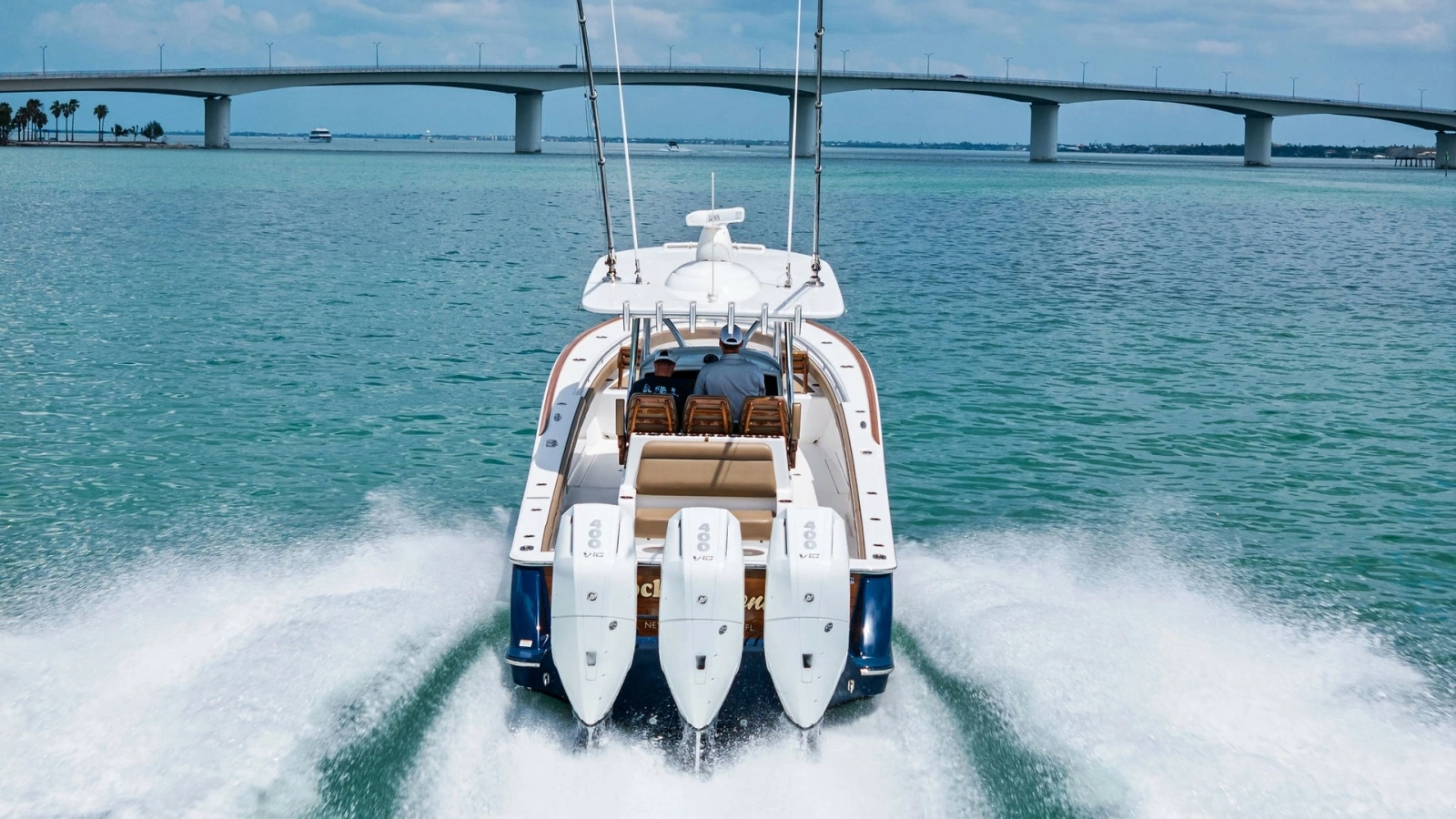 Aft View with Triple Outboard Engines