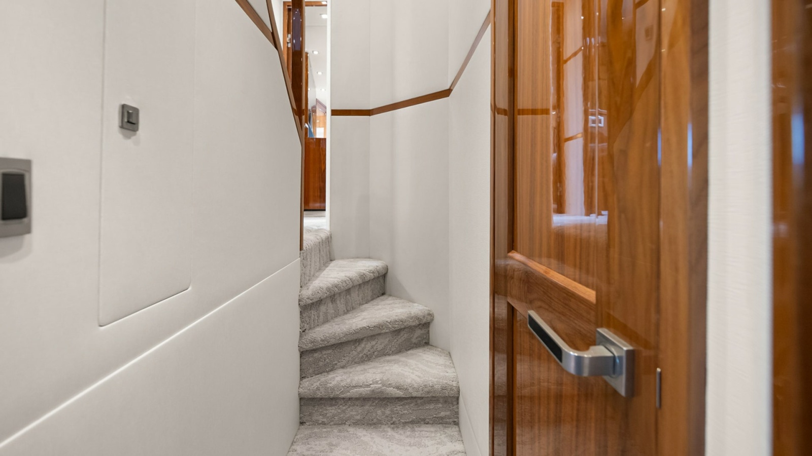 Elegant Stairway with Wooden Accents