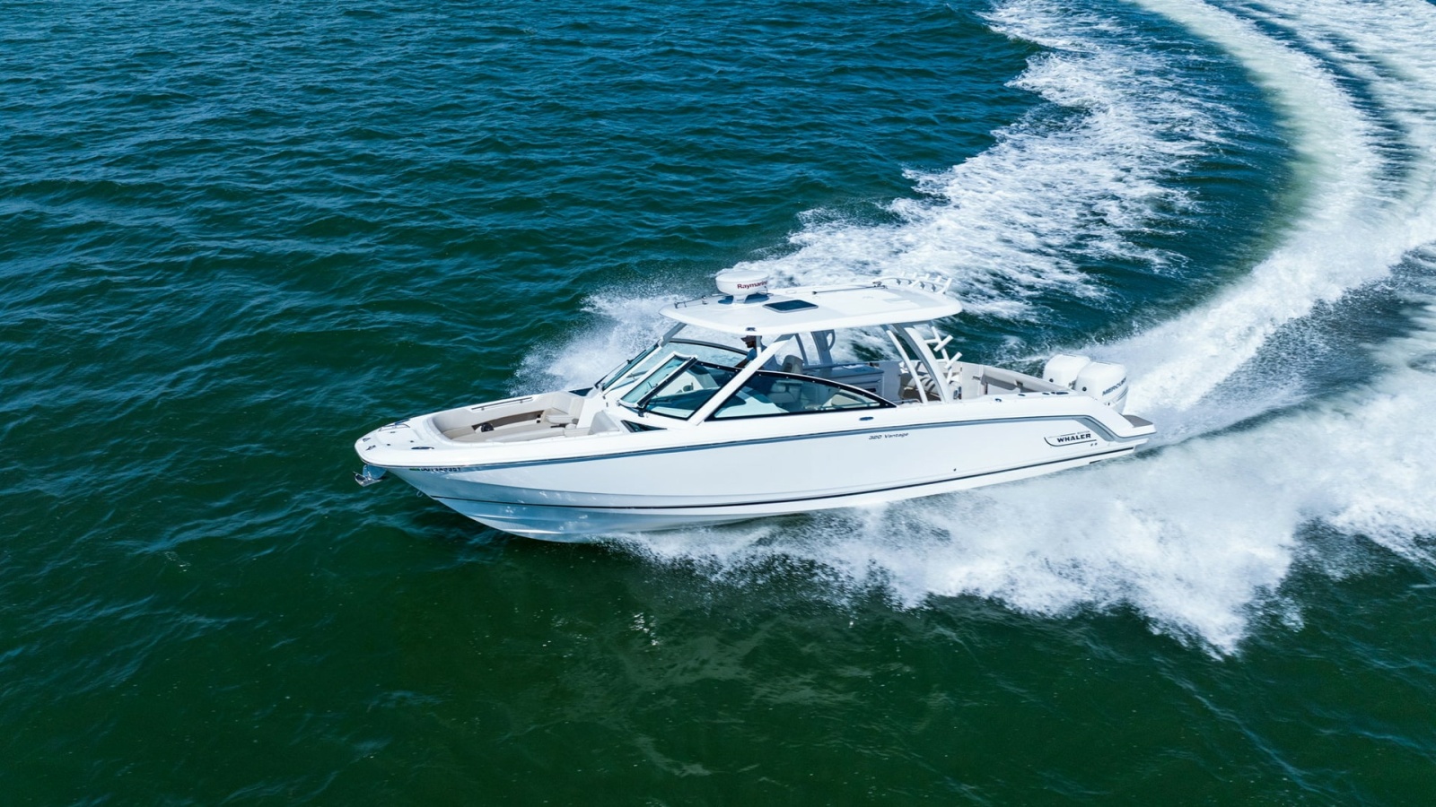 Aerial View of Boston Whaler 320 Vantage