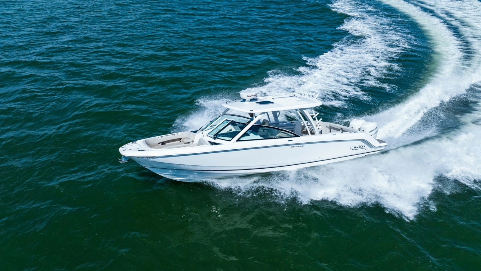 Aerial View of Boston Whaler 320 Vantage
