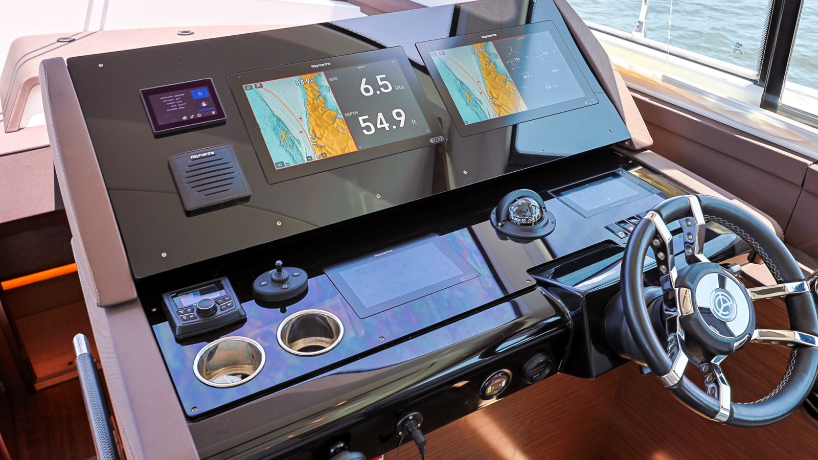 Modern Helm Station with Dual Displays