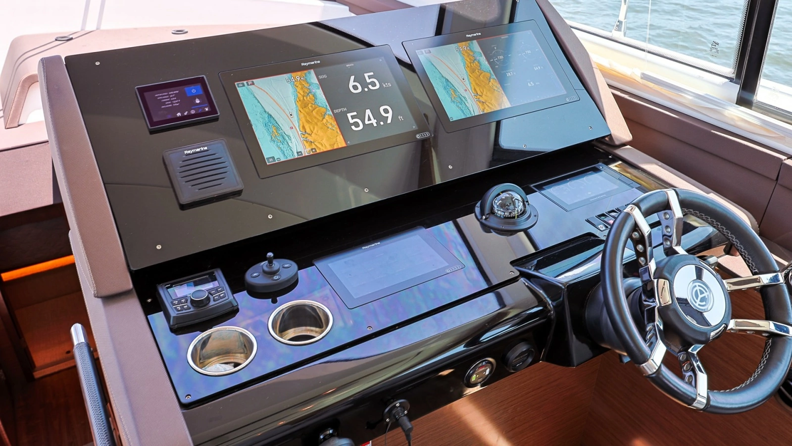 Modern Helm Station with Dual Displays