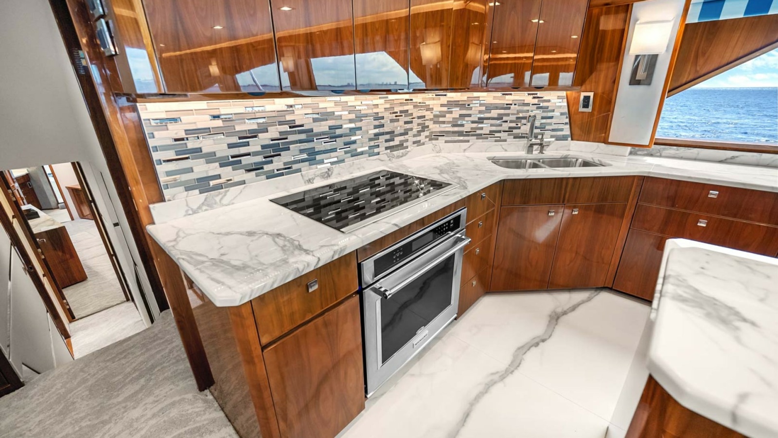 Galley with Marble Countertops