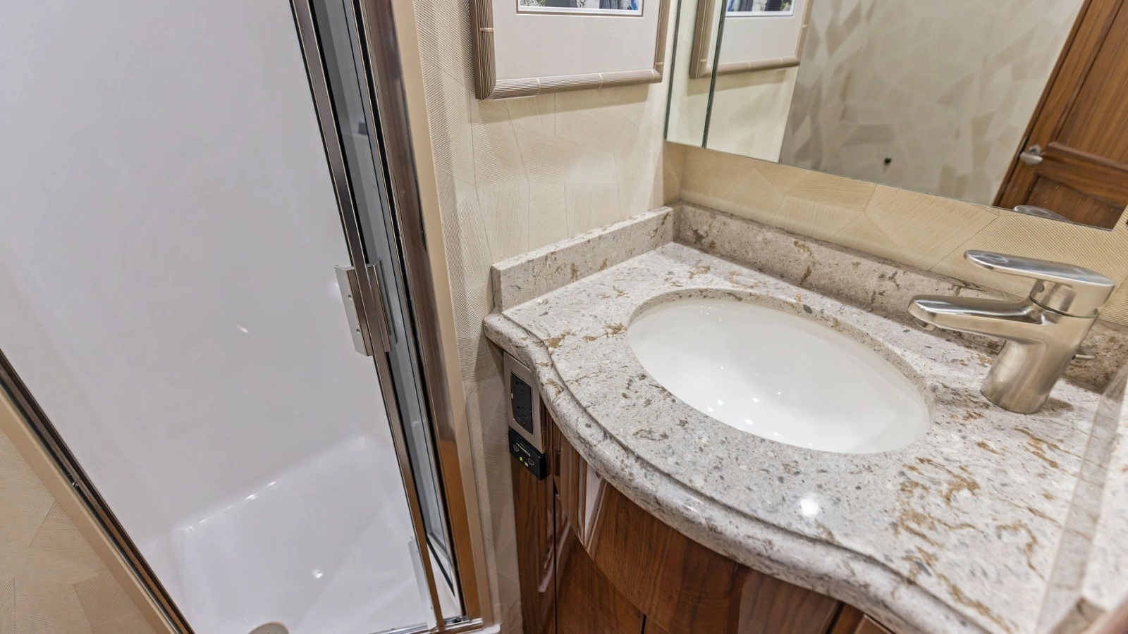 Luxurious Bathroom Vanity and Shower