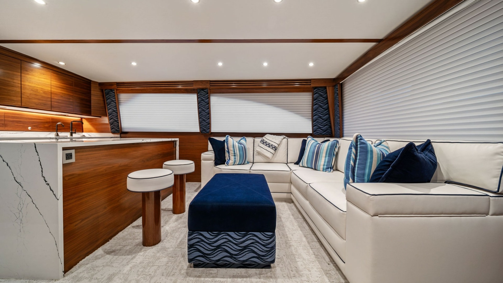 Luxurious Salon with Seating and Bar