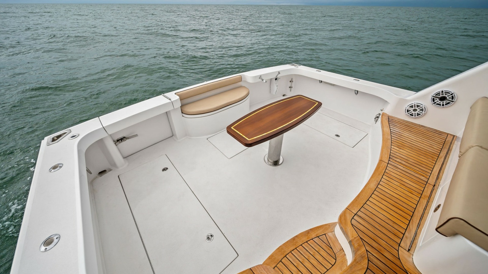 Spacious Aft Deck with Teak Accents