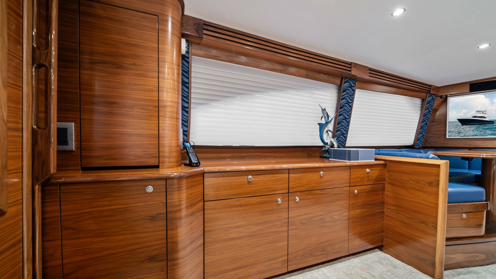 Salon Cabinetry and Seating Area