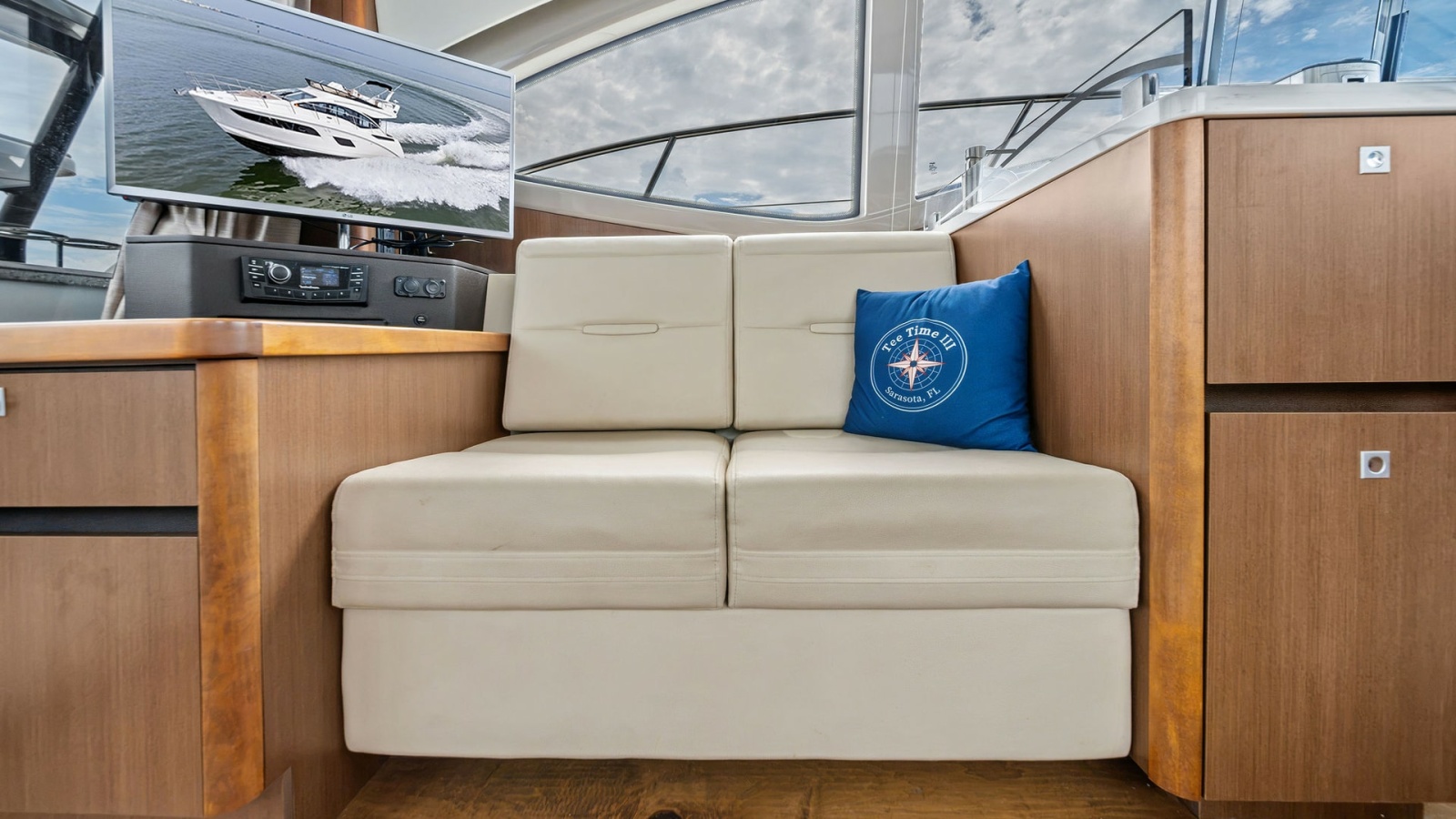 Salon Seating with Entertainment Center