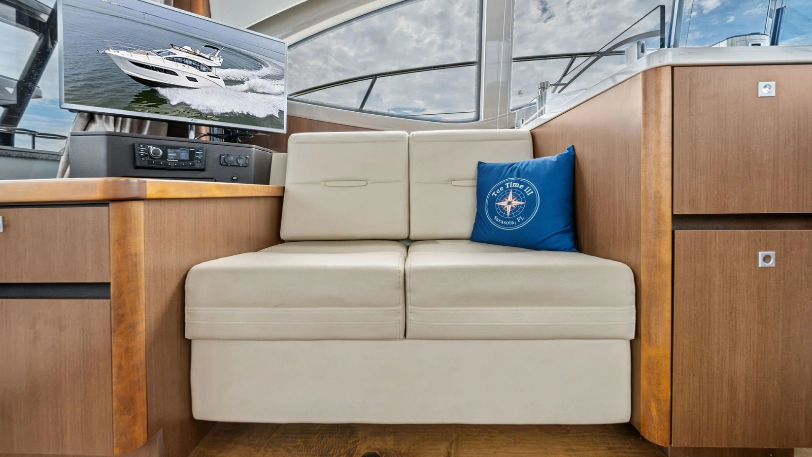 Salon Seating with Entertainment Center