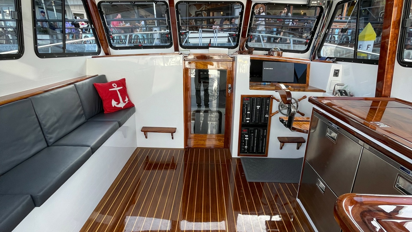 Flybridge Interior with Helm Station