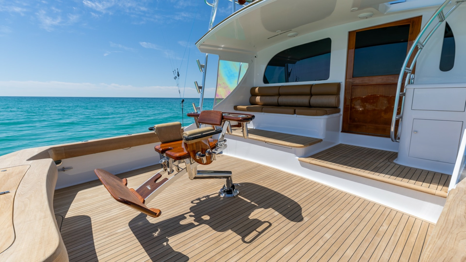 Spacious Aft Deck with Fishing Chair